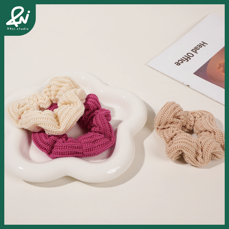 『台灣現貨』10.5cm針織大腸髮圈｜ins風紮髮髮飾｜氣質編織大腸圈【94ni.studio】-細節圖6