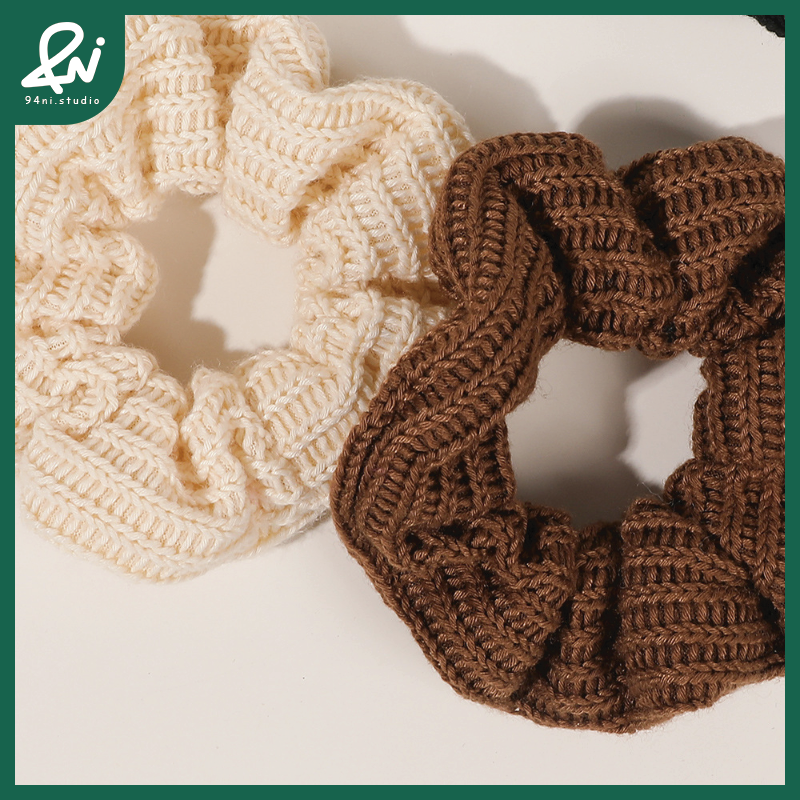 『台灣現貨』10.5cm針織大腸髮圈｜ins風紮髮髮飾｜氣質編織大腸圈【94ni.studio】-細節圖7