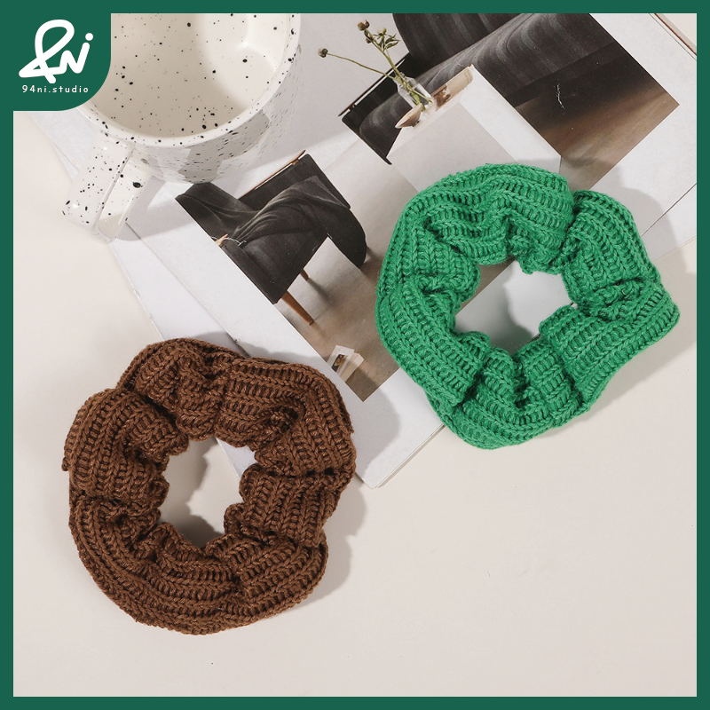 『台灣現貨』10.5cm針織大腸髮圈｜ins風紮髮髮飾｜氣質編織大腸圈【94ni.studio】-細節圖8