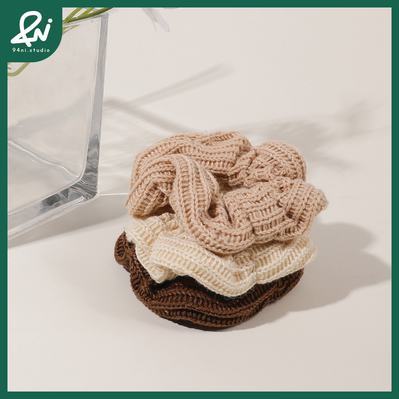 『台灣現貨』10.5cm針織大腸髮圈｜ins風紮髮髮飾｜氣質編織大腸圈【94ni.studio】-細節圖9