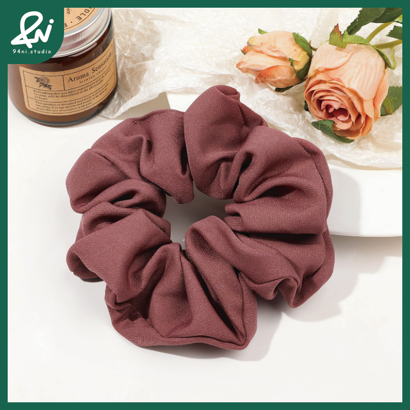 『台灣現貨』13cm 斜紋高級感大腸髮圈｜盤髮紮髮必備｜時尚彈力髮繩髮飾【94ni.studio】-細節圖9