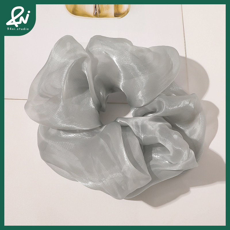 『台灣現貨』20cm 亮絲紗超大腸髮圈｜高級感簡約紮頭髮頭繩｜氣質百搭髮飾頭花｜閃耀細膩光澤【94ni.studio】-規格圖11