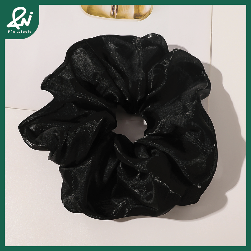 『台灣現貨』20cm 亮絲紗超大腸髮圈｜高級感簡約紮頭髮頭繩｜氣質百搭髮飾頭花｜閃耀細膩光澤【94ni.studio】-規格圖11