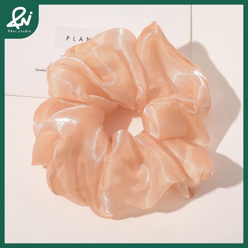 『台灣現貨』20cm 亮絲紗超大腸髮圈｜高級感簡約紮頭髮頭繩｜氣質百搭髮飾頭花｜閃耀細膩光澤【94ni.studio】-規格圖11