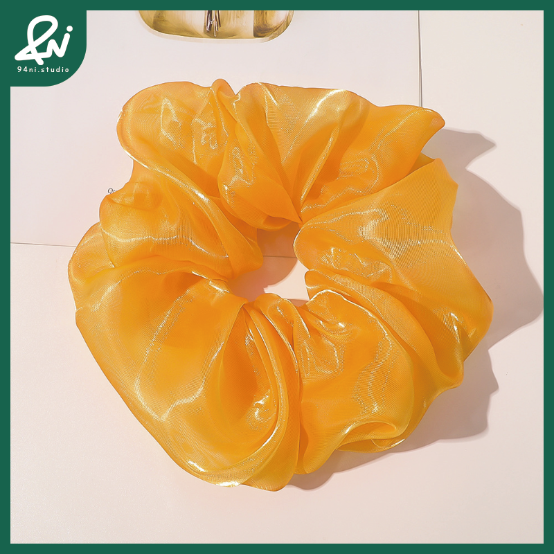 『台灣現貨』20cm 亮絲紗超大腸髮圈｜高級感簡約紮頭髮頭繩｜氣質百搭髮飾頭花｜閃耀細膩光澤【94ni.studio】-規格圖11