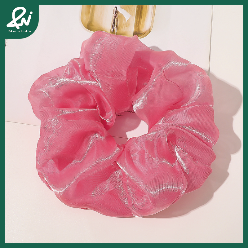 『台灣現貨』20cm 亮絲紗超大腸髮圈｜高級感簡約紮頭髮頭繩｜氣質百搭髮飾頭花｜閃耀細膩光澤【94ni.studio】-規格圖11