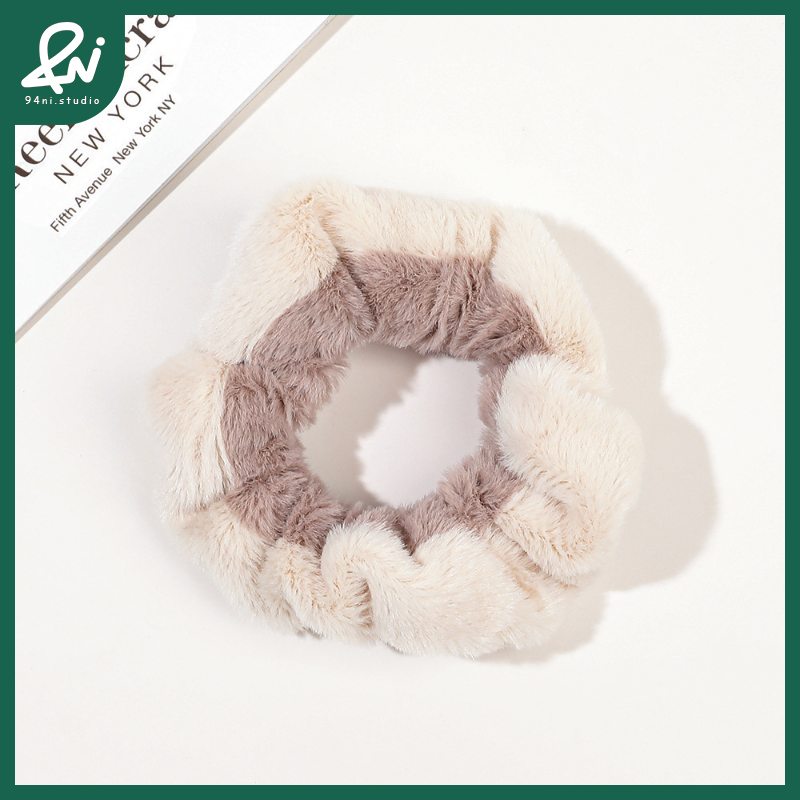 100仿兔毛雙色奶白+豆沙