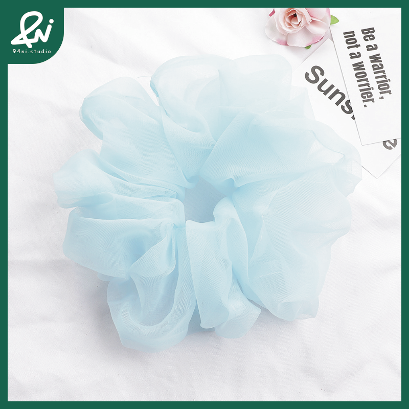 『台灣現貨』20cm 歐根紗超大腸髮圈｜高級感紮頭髮頭繩｜簡約百搭氣質髮飾頭花｜輕薄透明感材質【94ni.studio】-規格圖11