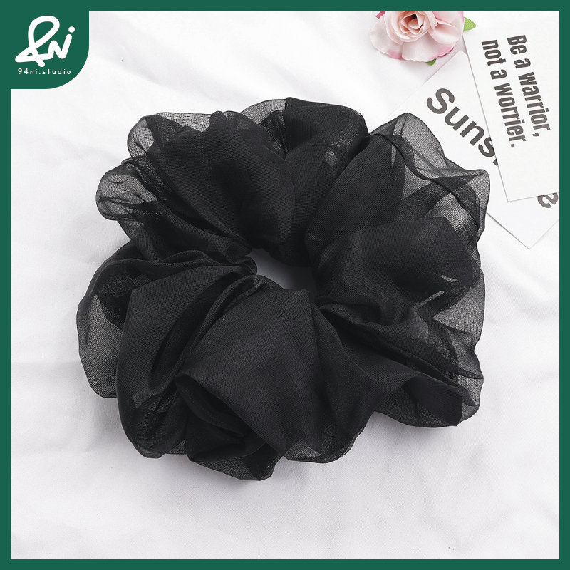 『台灣現貨』20cm 歐根紗超大腸髮圈｜高級感紮頭髮頭繩｜簡約百搭氣質髮飾頭花｜輕薄透明感材質【94ni.studio】-規格圖11