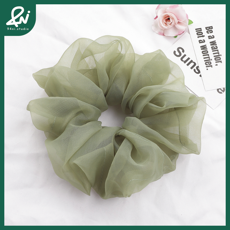 『台灣現貨』20cm 歐根紗超大腸髮圈｜高級感紮頭髮頭繩｜簡約百搭氣質髮飾頭花｜輕薄透明感材質【94ni.studio】-規格圖11