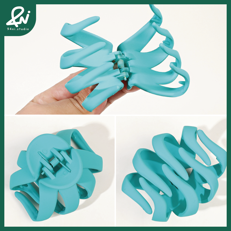 『台灣現貨』7cm 磨砂八爪鯊魚夾｜馬卡龍色系｜莫蘭迪色系｜簡約不規則幾何抓夾｜ins風髮夾【94ni.studio】-細節圖4