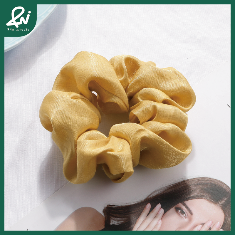 『台灣現貨』11cm 金光緞面高級感大腸髮圈｜簡約質感髮飾｜ins風馬尾頭繩｜髮圈｜髮飾｜髮繩【94ni.studio】-規格圖11