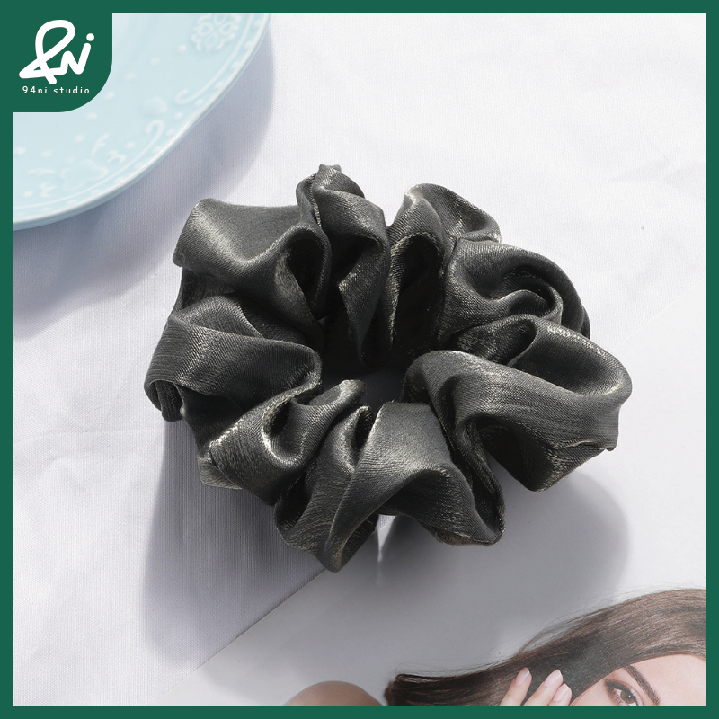 『台灣現貨』11cm 金光緞面高級感大腸髮圈｜簡約質感髮飾｜ins風馬尾頭繩｜髮圈｜髮飾｜髮繩【94ni.studio】-規格圖11
