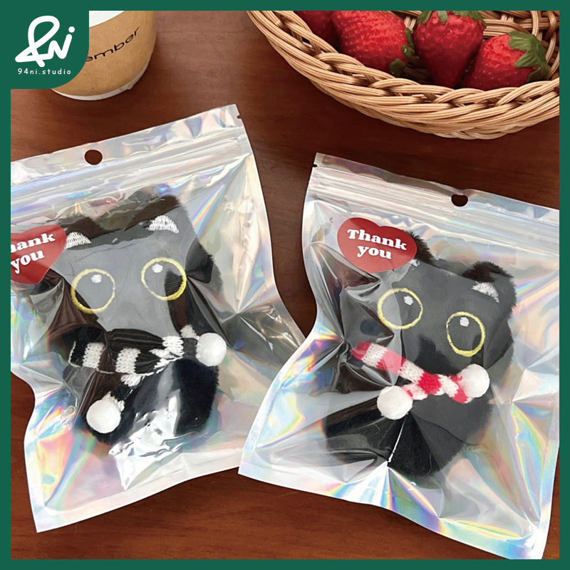 『台灣現貨』小黑貓毛絨鑰匙扣｜小黑貓來報到！ 可愛吱吱叫掛件 少女心背包掛飾吊墜 鑰匙扣掛墜【94ni.studio】-細節圖5