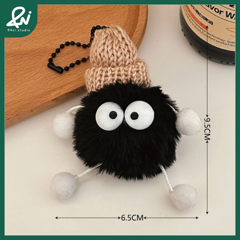 黑色毛球吊飾款