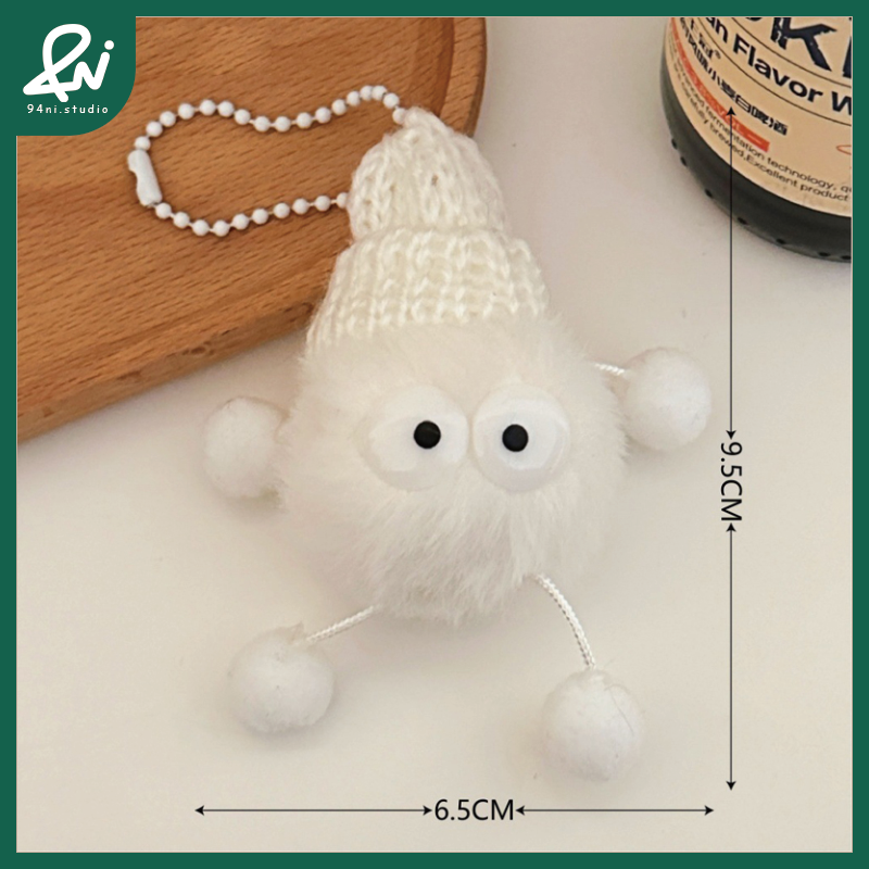 白色毛球吊飾款