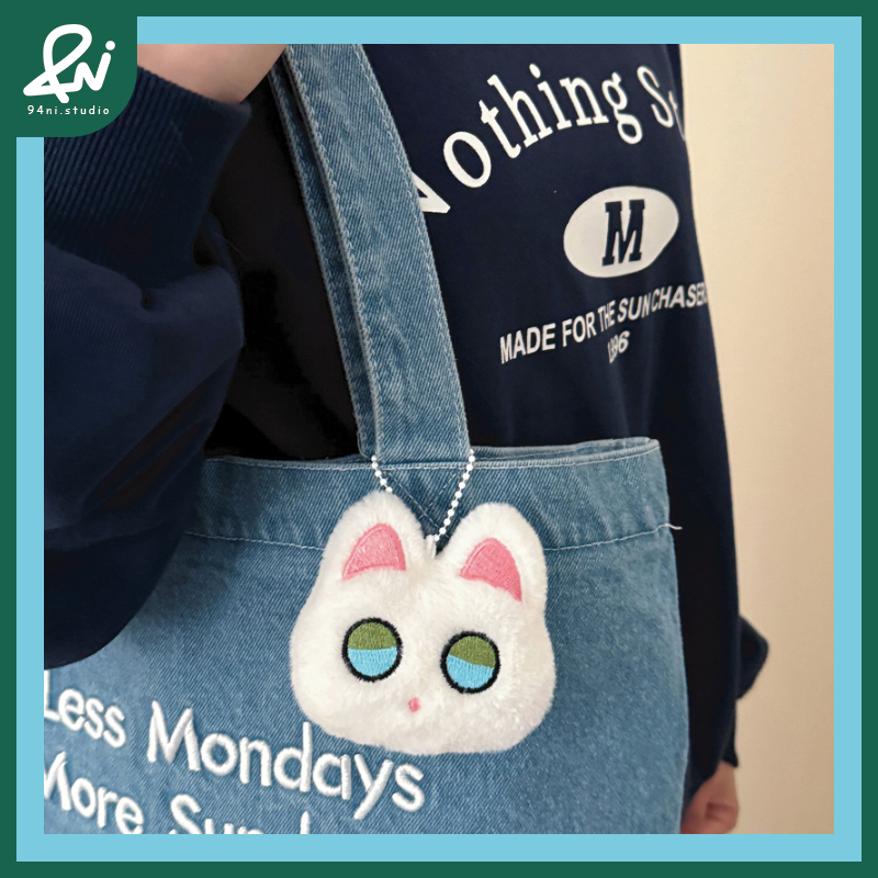 『台灣現貨』可愛大眼小貓吊飾｜吱吱叫毛絨公仔鑰匙扣｜少女心情侶閨蜜禮物｜喵星人來撒嬌啦！【94ni.studio】-細節圖3