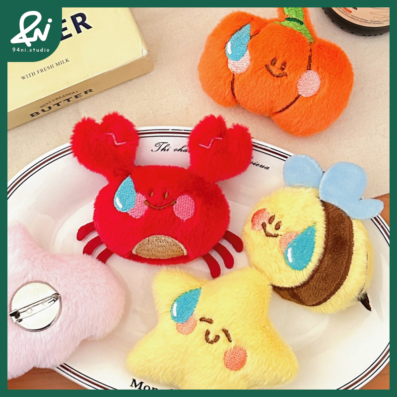 『台灣現貨』汗顏可愛毛絨玩偶吊飾｜呆萌公仔鑰匙扣｜少女心包包掛飾掛墜｜一秒融化你心的小呆萌來啦【94ni.studio】-細節圖2