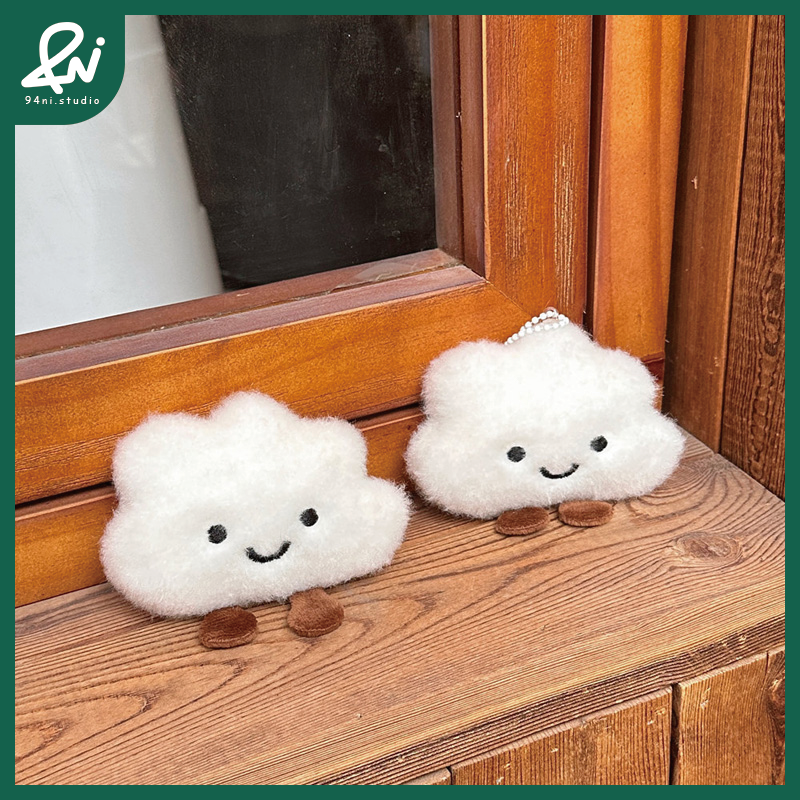 『台灣現貨』可愛雲朵玩偶吊飾｜少女心鑰匙扣｜百搭掛件｜包包掛飾｜軟糯糯的觸感與小巧精緻設計【94ni.studio】-細節圖6