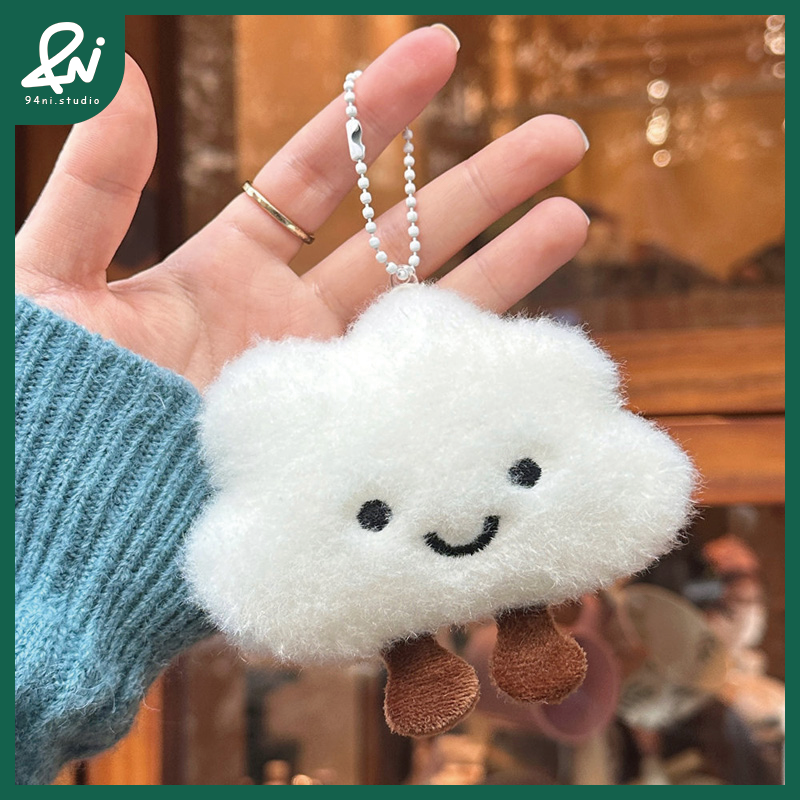 『台灣現貨』可愛雲朵玩偶吊飾｜少女心鑰匙扣｜百搭掛件｜包包掛飾｜軟糯糯的觸感與小巧精緻設計【94ni.studio】-細節圖7