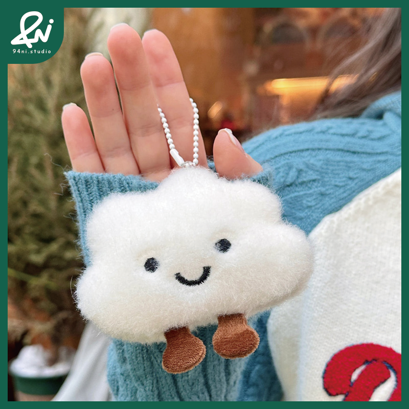 『台灣現貨』可愛雲朵玩偶吊飾｜少女心鑰匙扣｜百搭掛件｜包包掛飾｜軟糯糯的觸感與小巧精緻設計【94ni.studio】-細節圖9