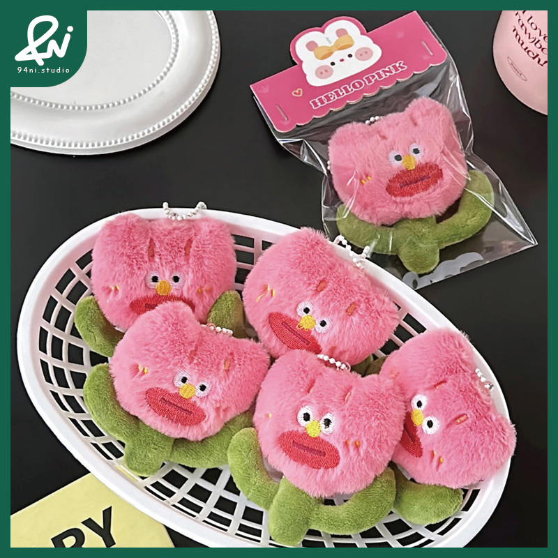 『台灣現貨』醜醜花毛絨鑰匙扣｜長得醜，但超可愛？ 反差萌可愛花朵掛件｜少女背包吊飾掛墜【94ni.studio】-細節圖3