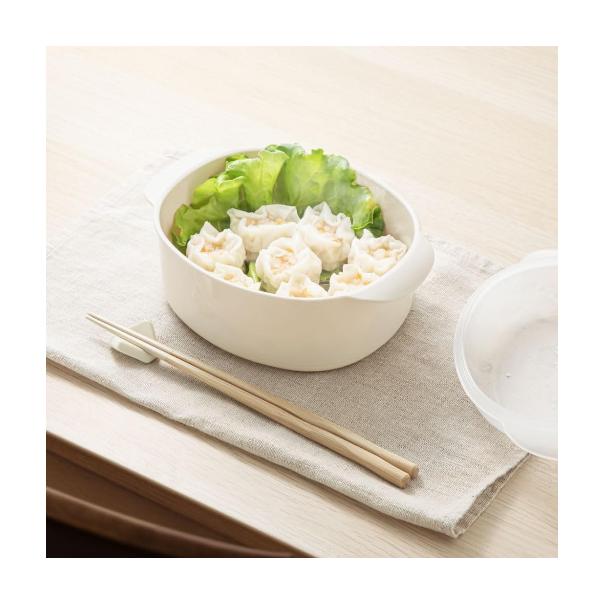 【168JAPAN】日本製 Recopo微波爐點心蒸籠 NIM-388 橢圓款 單層微波盒 加熱盒 微波專用盒 耐熱材質-細節圖2