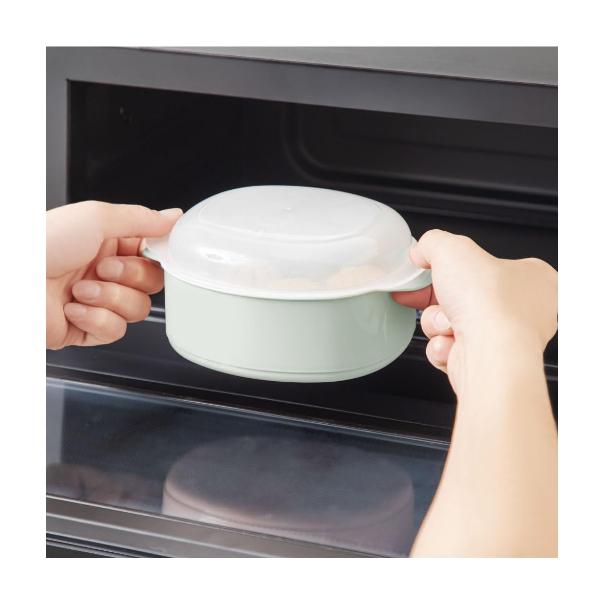 【168JAPAN】日本製 Recopo微波爐點心蒸籠 NIM-388 橢圓款 單層微波盒 加熱盒 微波專用盒 耐熱材質-細節圖4