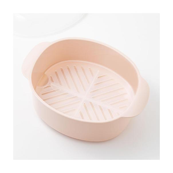【168JAPAN】日本製 Recopo微波爐點心蒸籠 NIM-388 橢圓款 單層微波盒 加熱盒 微波專用盒 耐熱材質-細節圖6