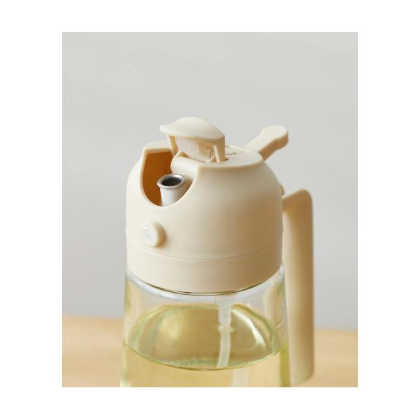 【168JAPAN】日本代購 3coins 噴霧油壺 2用噴油瓶 460ml 噴倒兩用 玻璃 醬料分裝 噴油 醬油瓶-細節圖5