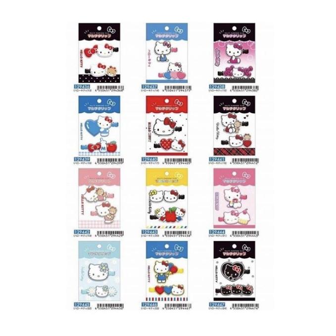 【168JAPAN】日本代購 Sanrio 三麗鷗 Kitty造型 PVC髮夾 50週年 兩入組髮夾 矽膠軟髮夾 髮飾-細節圖2