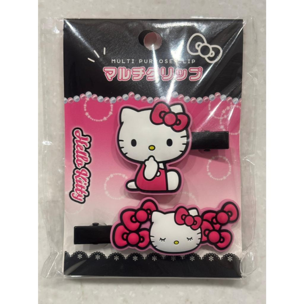 【168JAPAN】日本代購 Sanrio 三麗鷗 Kitty造型 PVC髮夾 50週年 兩入組髮夾 矽膠軟髮夾 髮飾-細節圖3