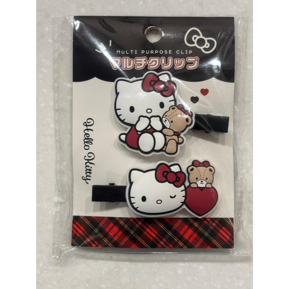 【168JAPAN】日本代購 Sanrio 三麗鷗 Kitty造型 PVC髮夾 50週年 兩入組髮夾 矽膠軟髮夾 髮飾-細節圖6