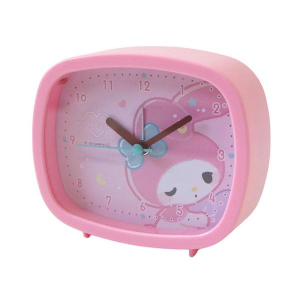 【168JAPAN】日本代購 Sanrio 三麗鷗 Munyatto系列 方形指針式鬧鐘 方形燈鐘 鬧鐘 指針式時鐘-細節圖3