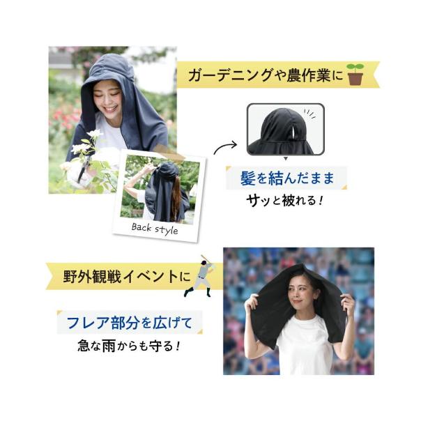 【168JAPAN】日本代購 Alphax UV 涼感UV防護喇叭帽 水陸兩用 斗篷 360 度保護-細節圖6