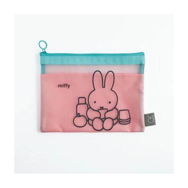 【168JAPAN】日本代購 miffy 資料袋 網狀拉鍊袋 A5 網眼袋 隔層 拉鍊 化妝包 收納袋 筆袋 萬用收納-細節圖3