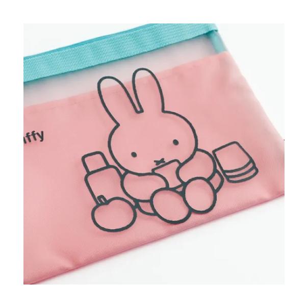 【168JAPAN】日本代購 miffy 資料袋 網狀拉鍊袋 A5 網眼袋 隔層 拉鍊 化妝包 收納袋 筆袋 萬用收納-細節圖5