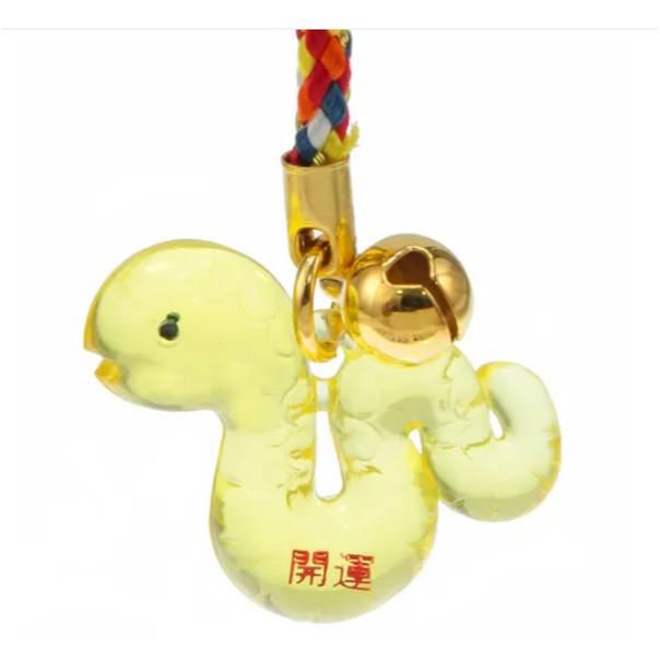 【168JAPAN】日本製 2025年 蛇年 乙巳年 蛇年吊飾 招財 開運  乳白 琉璃 御守 吊飾-細節圖7