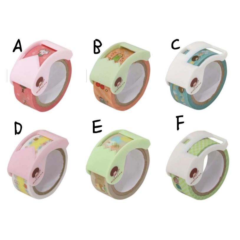 【168J】日本代購 Kutsuwa Ribbonbon x mizutama 紙膠帶切割器15mm 紙膠帶切割 裝飾-細節圖4