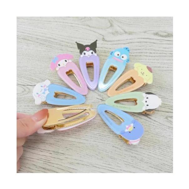 【168JAPAN】日本代購 韓國製 SANRIO 三麗鷗HAIR CLIP 壓克力髮夾 QQ臉 水滴型 中空髮夾-細節圖2