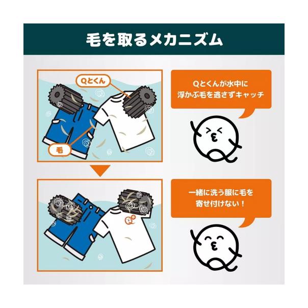 【168JAPAN】日本代購 Q-tokun 洗衣機用 寵物吸毛海綿球 2入 吸毛海綿 吸毛神球 狗毛貓毛 吸毛海綿球-細節圖7