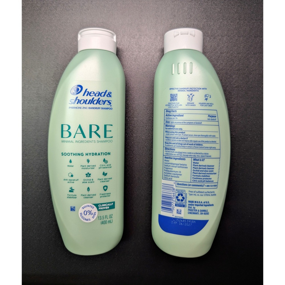 現貨 Head & Shoulders BARE 新版溫和抗屑健髮洗髮精 400ml Dr. Grace 推薦款-細節圖3
