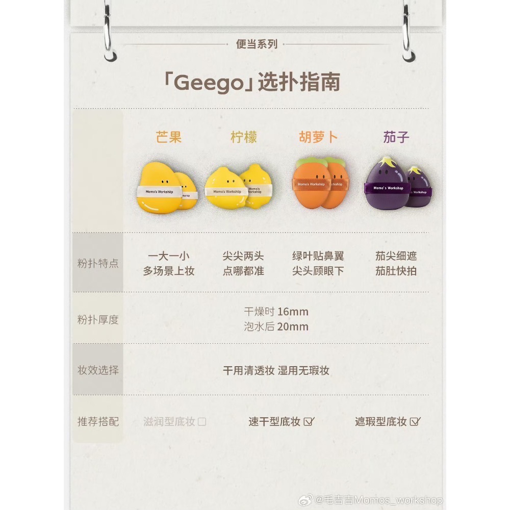 毛吉吉Momo＇s Workshop便當系列粉撲 不易吃粉定妝打造柔焦妝效-細節圖2