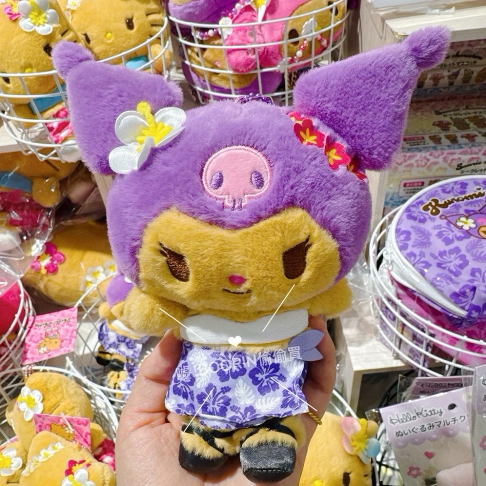 隔日到貨｜BOORINの偷買｜日8/6新品 三麗鷗曬黑日燒KITTY 曬黑 庫洛米 美樂蒂 帕恰狗 大耳狗娃娃吊飾-規格圖10