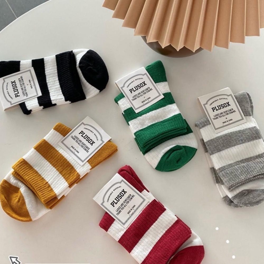 🔥24h出貨🔥 條紋襪 拼色 撞色 女中筒襪 女襪 女長襪 棉襪 學院風 文青風 創意 百搭 運動襪 潮流襪-細節圖4