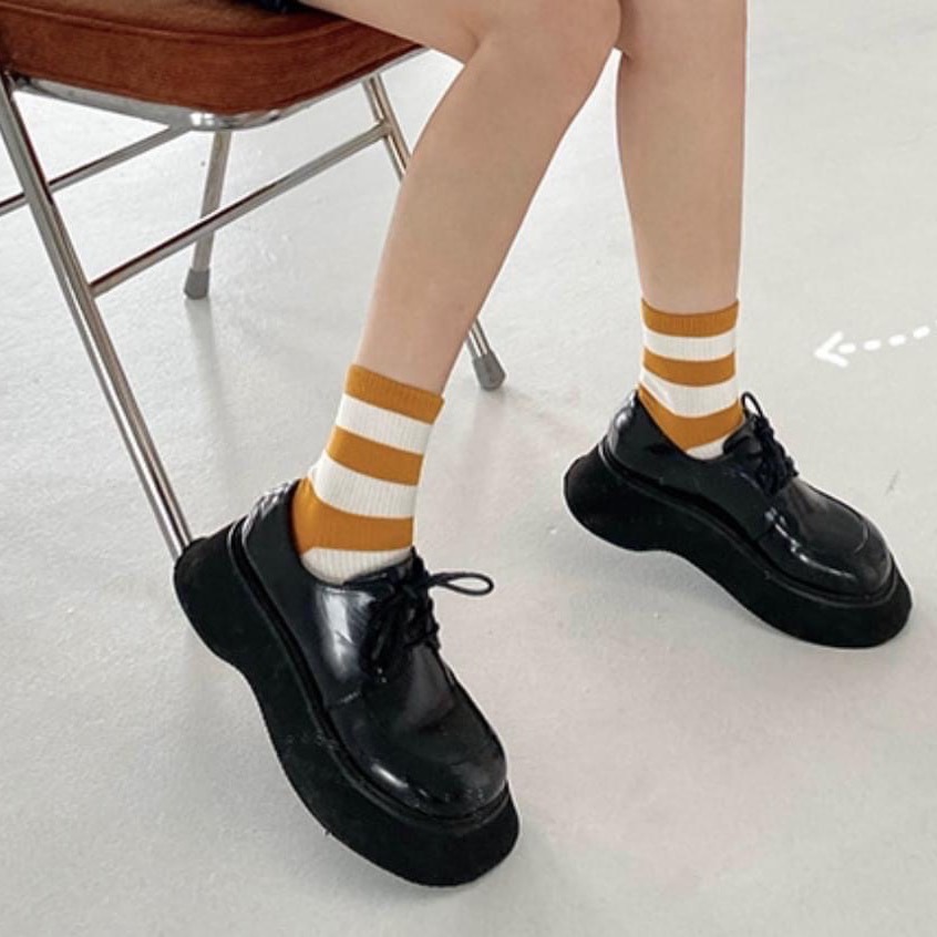 🔥24h出貨🔥 條紋襪 拼色 撞色 女中筒襪 女襪 女長襪 棉襪 學院風 文青風 創意 百搭 運動襪 潮流襪-細節圖8