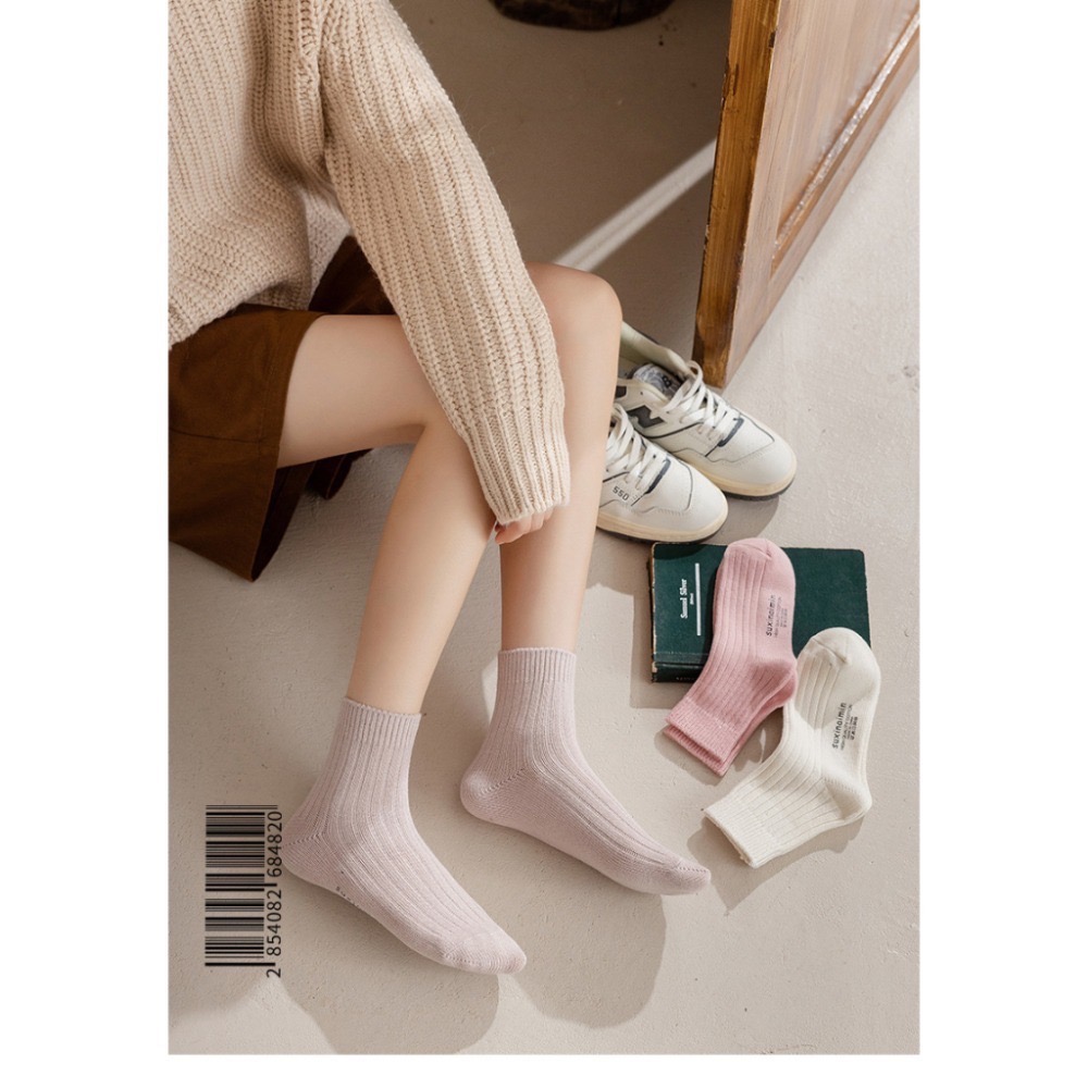 🔥24h出貨🔥 粉色 女中筒襪 女襪 莫蘭迪色 短襪 棉襪 中筒襪 素色襪 潮流百搭 襪子 學生襪 文青 百搭-細節圖4