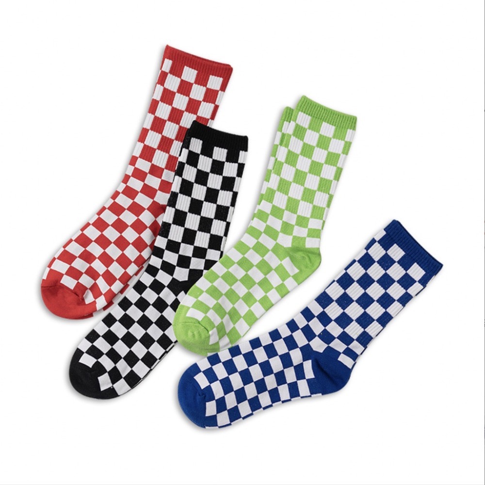 🔥24h出貨🔥棋盤格 女中筒襪 女襪 女長襪 文青風 襪子 格紋襪 棉襪 潮流 嘻哈街頭 學生襪 襪子女-細節圖9