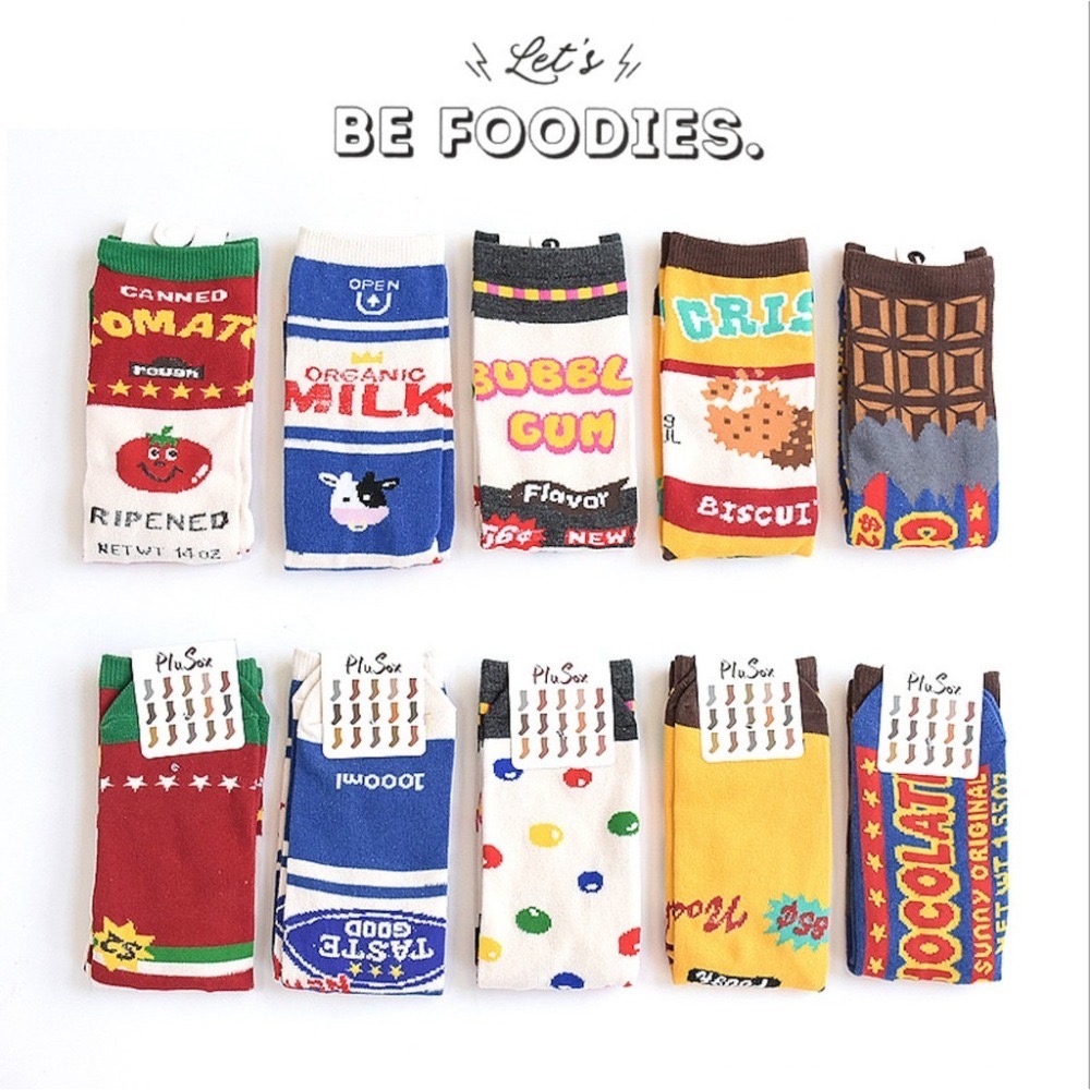 🔥24h出貨🔥 女中筒襪 女襪 女長襪 創意 襪子 卡通 牛奶 巧克力 中筒襪 韓風 潮流襪 可愛襪 學生襪-細節圖4