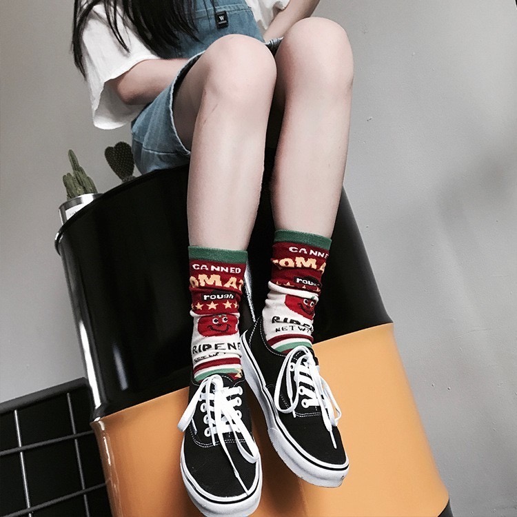 🔥24h出貨🔥 女中筒襪 女襪 女長襪 創意 襪子 卡通 牛奶 巧克力 中筒襪 韓風 潮流襪 可愛襪 學生襪-細節圖7